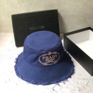 Replica Designer Prada Chic Raw Brim Bucket Hat