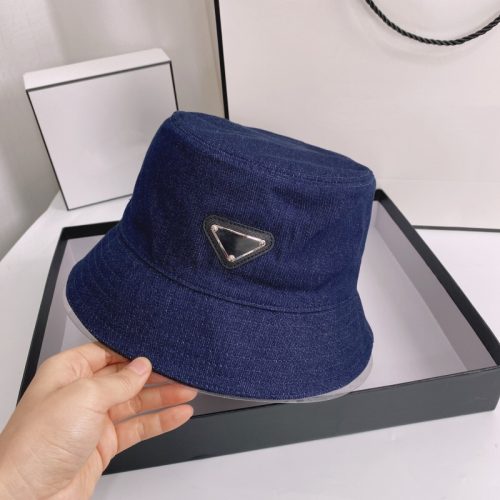Replica Designer Prada Classic Letter Wild Flat Top Sunscreen Fisherman Hat