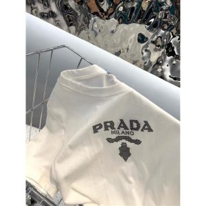 Replica Designer Prada Couple Classic Casual Black White Short Sleeved T-Shirt