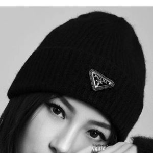 Replica Designer Prada Couple Models Flanging Wool Knitted Wool Hats