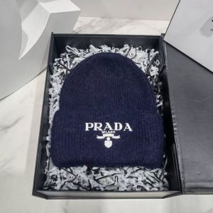 Replica Designer Prada Couple Thickened Wild Wool Knitted Hat