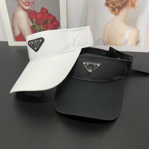 Replica Designer Prada Empty Top Hat Men And Women Outdoor Sports Sunscreen Sun Hat