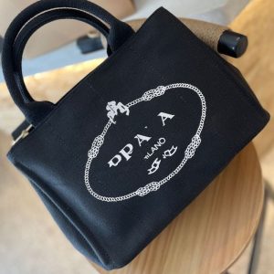 Replica Designer Prada Fashion Canvas Large-Capacity Printing Tote Bag