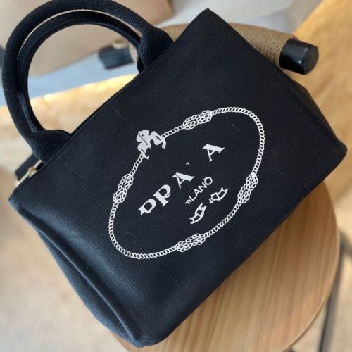Replica Designer Prada Fashion Canvas Large-Capacity Printing Tote Bag