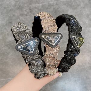 Replica Designer Prada Fashion Cold Style Imitation Diamond Elegant Temperament Headband