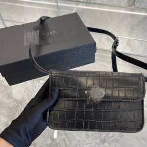 Replica Designer Prada Fashion Crocodile Pattern Crossbody Bag
