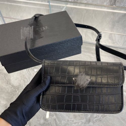 Replica Designer Prada Fashion Crocodile Pattern Crossbody Bag