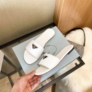 Replica Designer Prada Flat Solid Color Summer Round Head Slippers