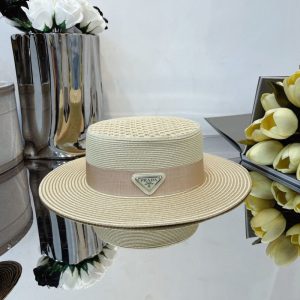 Replica Designer Prada Flat Top Summer Travel Sunshade Fashion Hat