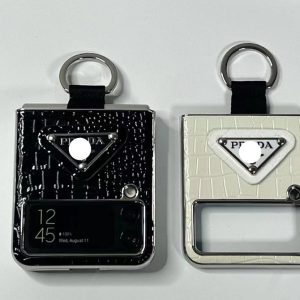 Replica Designer Prada Folding Crocodile Pattern Imitation Leather Phone Case
