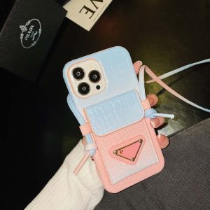 Replica Designer Prada Gradient Crocodile Pattern Mobile Phone Case