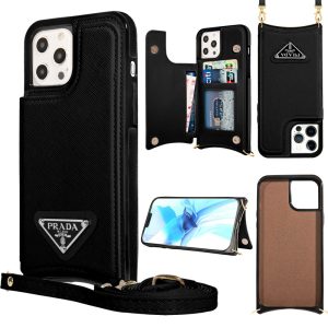 Replica Designer Prada Imitation Leather Solid Color Mobile Phone Case