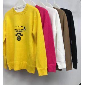 Replica Designer Prada Jacquard Alphabet Thin Loose Sweater