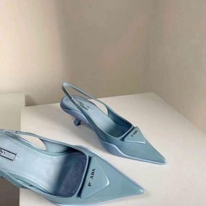 Replica Designer Prada Letter Pointed Cat Heel Back Empty Baotou Low Heel Sandals