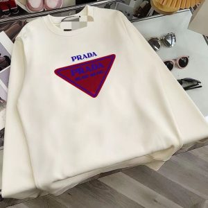 Replica Designer Prada Letter Print Crewneck Sweatshirt