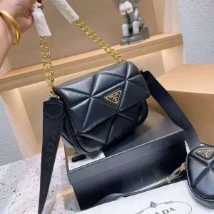 Replica Designer Prada Lingge Chain Fashion All-Match Messenger Bag