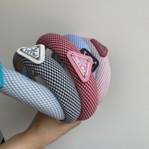 Replica Designer Prada Macaron Color Letter Thick Sponge Hairband
