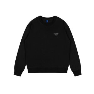 Replica Designer Prada Men And Women Casual Round Neck Simple Sweater