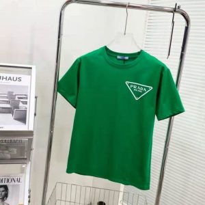 Replica Designer Prada Men And Women Round Neck All-Match Short-Sleeved T-Shirt
