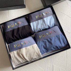 Replica Designer Prada Men Boxers Personality Letter Comfortable Underwear