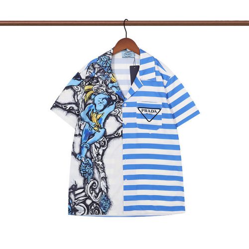 Replica Designer Prada Men Fashion Short Sleeve Shirt