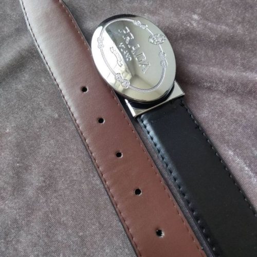 Replica Designer Prada Men Smooth Circular Buckle Belt
