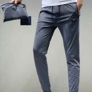 Replica Designer Prada Men Solid Color Casual All-Match Trousers