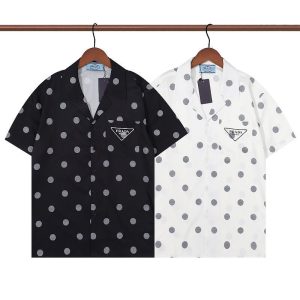 Replica Designer Prada Men Summer Polka Dot Pattern Short-Sleeved T-Shirts
