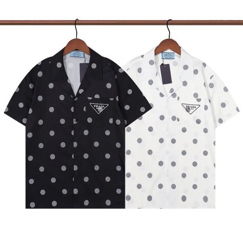 Replica Designer Prada Men Summer Polka Dot Pattern Short-Sleeved T-Shirts