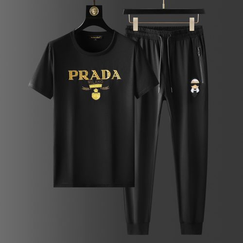 Replica Designer Prada Men Summer Short Sleeve Casual T-Shirt Suit