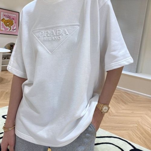 Replica Designer Prada Men'S Embossed Loose Short-Sleeved T-Shirt