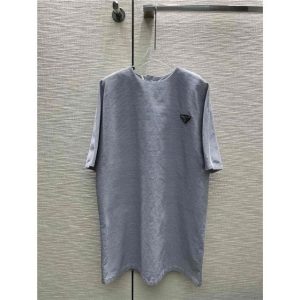 Replica Designer Prada Pinstripe Loose Denim Dress