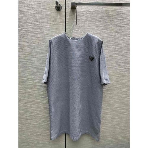 Replica Designer Prada Pinstripe Loose Denim Dress