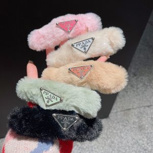 Replica Designer Prada Plush Solid Color Back Head Top Clip Hairpin