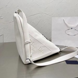 Replica Designer Prada Pula Women Triangle Leather Shoulder Bag