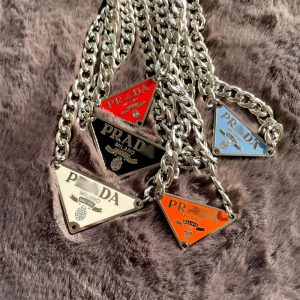 Replica Designer Prada Punk Hip Hop Style Collarbone Chain Necklace