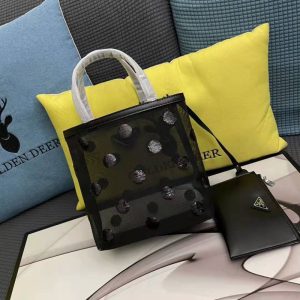 Replica Designer Prada Retro Sequins Sense Word Fashion Portable Mesh Mini Bag