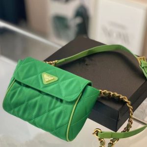 Replica Designer Prada Rhombus Embroidery Chain Shoulder Bag