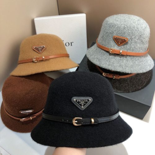 Replica Designer Prada Simple Belt Solid Color Fisherman Hat