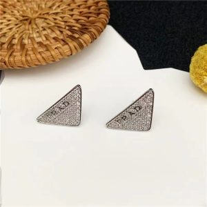 Replica Designer Prada Simple Personality Design 925 Silver Needle Earrings