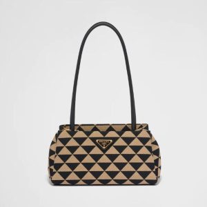 Replica Designer Prada Small Embroidered Fabric Prada Symbole Bag
