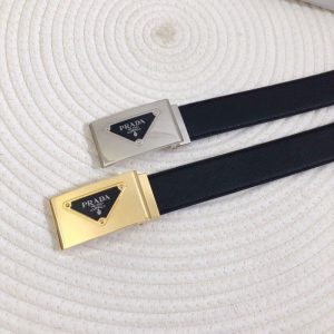 Replica Designer Prada Smooth Buckle Leather Belt