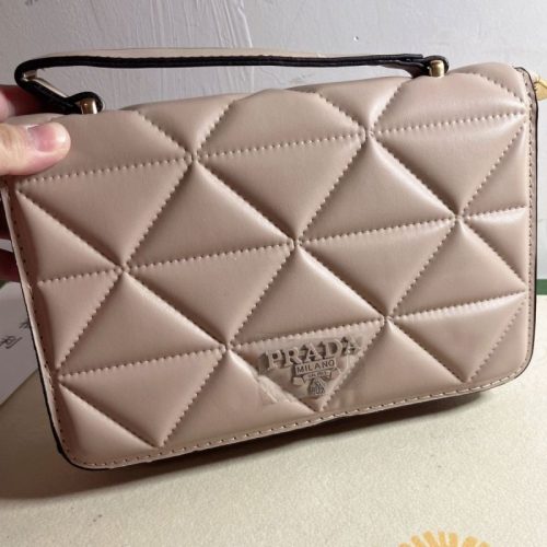 Replica Designer Prada Solid Color Rhombus Pattern Shoulder Bag