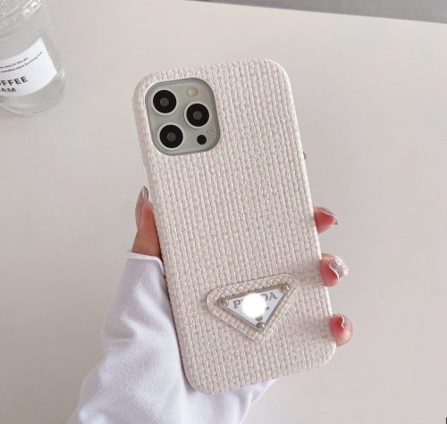 Replica Designer Prada Solid Color Simple Letter Camouflage Mobile Phone Protective Cover