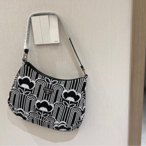 Replica Designer Prada Spring And Summer Armpit Slope Embroidery Portable Bag