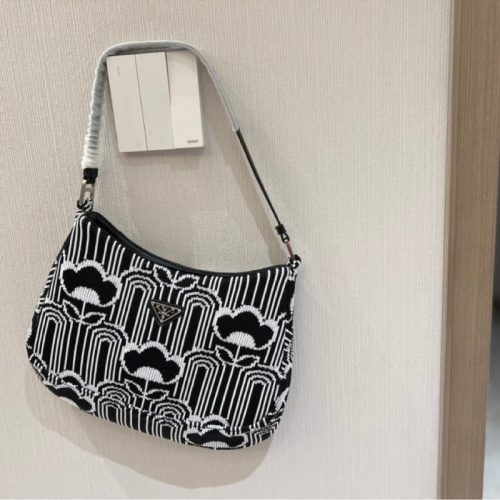 Replica Designer Prada Spring And Summer Armpit Slope Embroidery Portable Bag