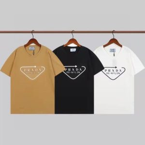 Replica Designer Prada Spring And Summer Cotton Casual Loose Short-Sleeved T-Shirt
