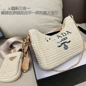 Replica Designer Prada Straw Woven Summer Fashion Lafite Messenger Women Bag