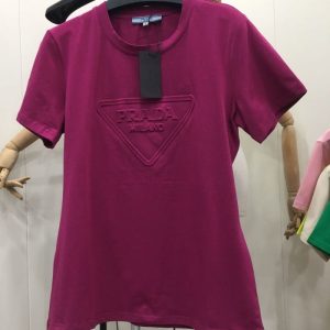 Replica Designer Prada Summer Cotton Short-Sleeved T-Shirt