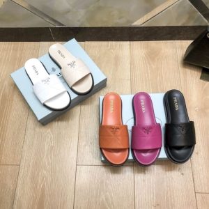 Replica Designer Prada Summer Flat-Bottomed Muffin One-Word Drag All-Match Comfortable Open-Toe Bread Slippers